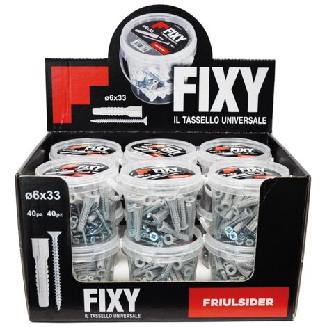ESPOSITORE TASSELLI NYLON 'FIXY' 12 secchielli da 40 pezzi FRIULSIDER