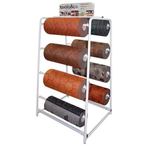 Espositore Tavola & Co. Espositore per 8 rotoli tappeto vendita metro PF564 C RUOTE