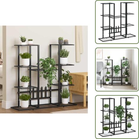 Espositore - vidaXL Portafiori 94,5x25x89 cm Ferro Nero - Ripiano portaoggetti