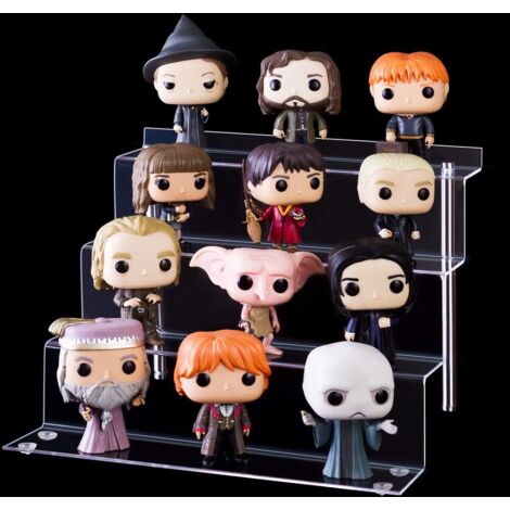espositori in acrilico per figure Pops, grande vetrina trasparente a quattro livelli, ideale per esporre o collezionare, a forma di cupcake - Set da 4 (27,4 x 29,9 x 16,5 cm)