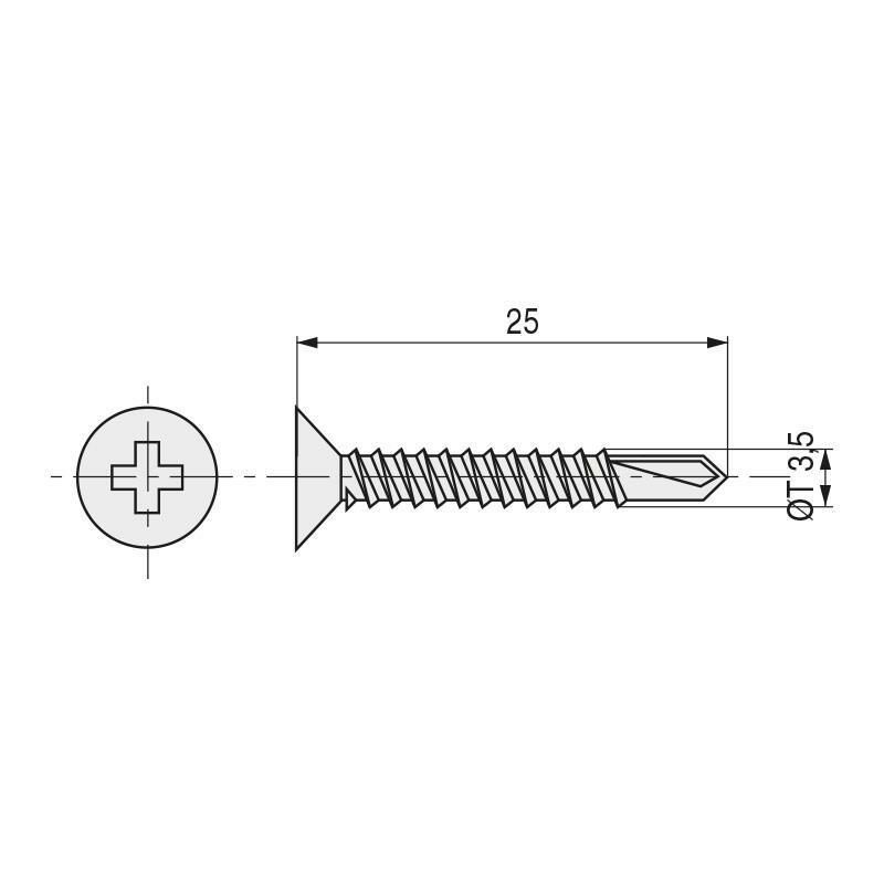 

Tornillo broca rosca chapa cabeza plana din 7504-p zincado larg.r/chapa 25mm ø rosca chapa 3.5mm - Mibricoplus