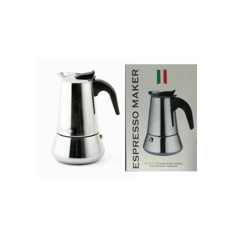Image of Trade Shop - Espresso Maker Caffettiera Moka Macchinetta Caffè 6 Tazze Acciaio Inox