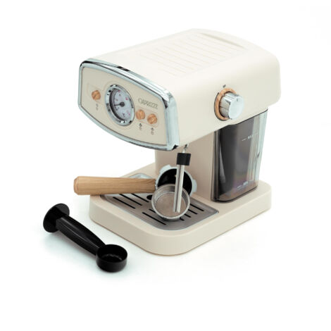 Espressomaschine Halbautomatisch Caprizze Kai 1050 W 15 Bar bis zu 5 Tassen Kafee mit Dampfgarer Farbe Mattweiß