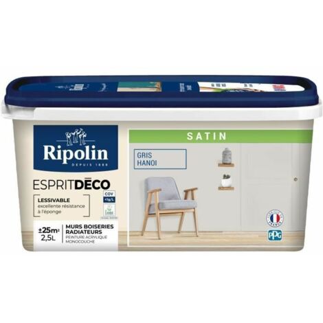 Esprit déco multi-supports gris hanoi satin - RIPOLIN - 2,5 L