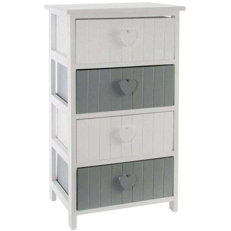 Oem Weiß Esprit Kommode Home Grau 40X29x73 Cm 4 Schubladen