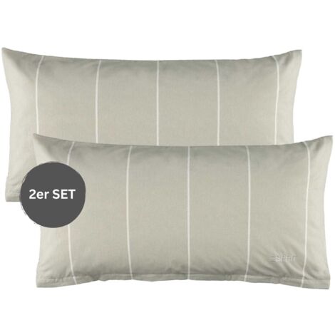 ESPRIT Renforcé Kissenbezüge HARPLINES - 2er Set 40x80 cm, Grau