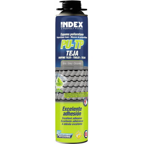 Espuma de poliuretano para la fijación de tejas - Aplicación con pistola - Color gris 750 ml - Caja de 12