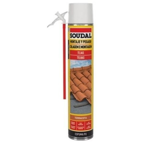 Espuma poliuretano tejas canula 750 ml terracota soudal