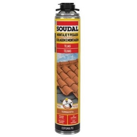Espuma poliuretano tejas pistola 750 ml terracota soudal