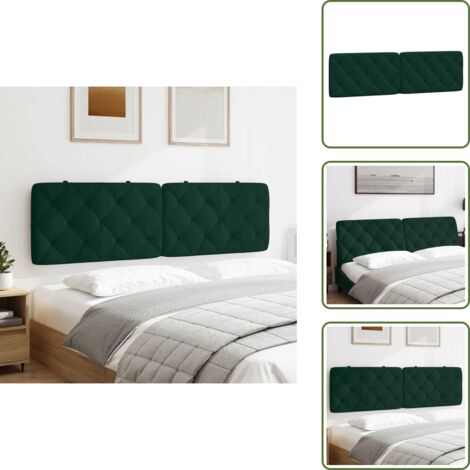 Espuma - vidaXL Cabecero de cama acolchado terciopelo verde oscuro 180 cm - Cabecero de cama verde