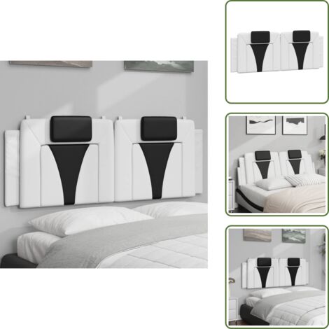 Espuma - vidaXL Cabecero de cama acolchado Viana cuero sintético blanco negro 140 cm - Cabecero para cama