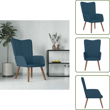 Espuma - vidaXL Sillón de relax de terciopelo azul - Acolchado