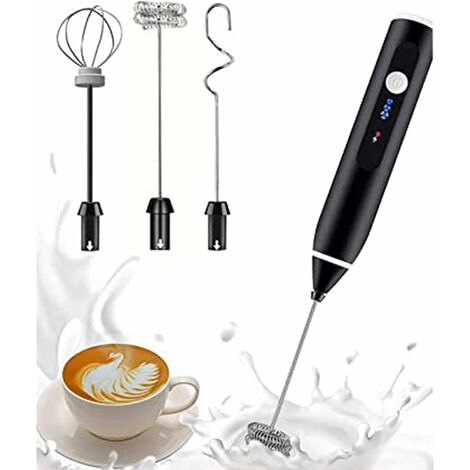 Mini espumador de carga USB mezclador de espuma de leche de mano para café con leche chocolate caliente Batidor eléctrico pequeño blanco 