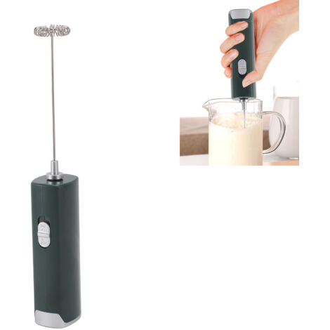 Espumador de leche eléctrico multifuncional – inalámbrico y silencioso – para café, latte macchiato y chocolate caliente – verde oscuro – modelo compacto fabricado en ABS y acero inoxidable 304