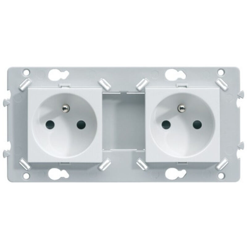HAGER Essensya prise de courant de courant double 2pt -  - blanc