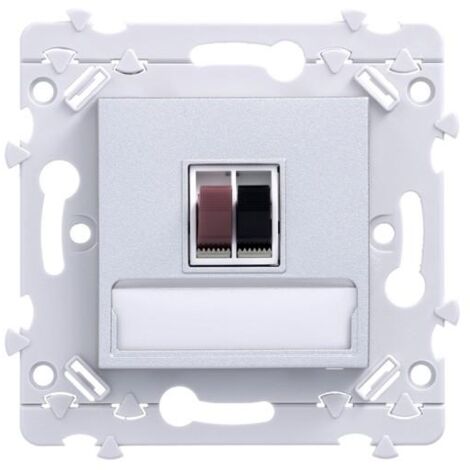 ess. Prise HP simple Titane HAGER WE290T