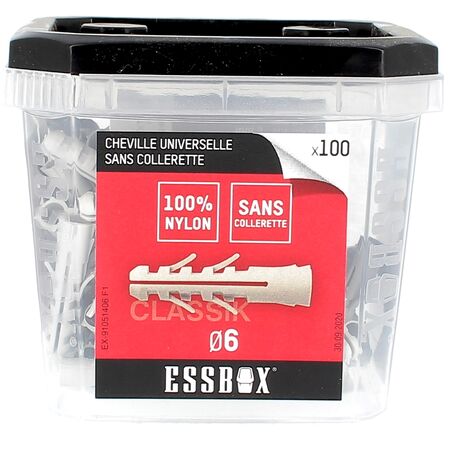 ESSBOX de 100 Chevilles Nylon Classik 6X30