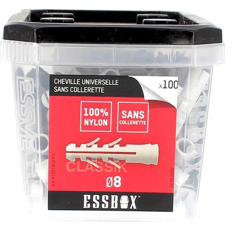 ESSBOX de 100 Chevilles Nylon Classik 8X40