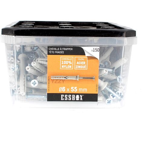 ESSBOX de 150 Chevilles Clous TF 6X55 Acier
