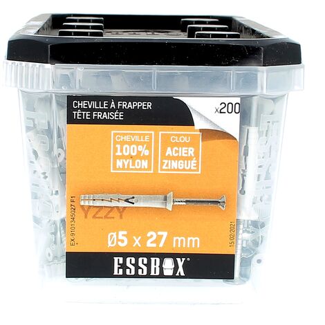 ESSBOX de 200 Chevilles Clous TF 5X27 Acier
