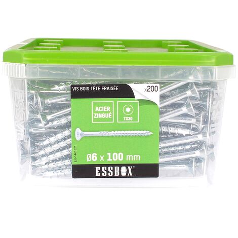 ESSBOX de 200 VBA TFX 6X100 Zingué (filetage partiel)