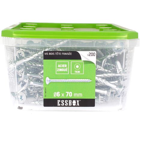 ESSBOX de 200 VBA TFX 6X70 Zingué (filetage partiel)