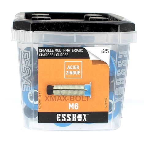 ESSBOX de 25 Chevilles à Expansion Multi-Matériaux M6 Acier
