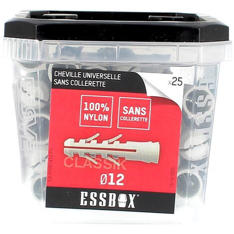 ESSBOX de 25 Chevilles Nylon Classik 12X60