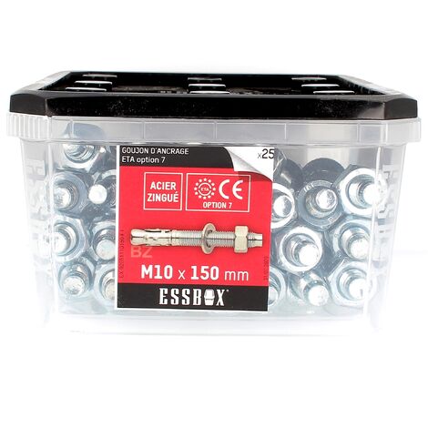 ESSBOX de 25 Goujons D'Ancrage 10X150 Acier