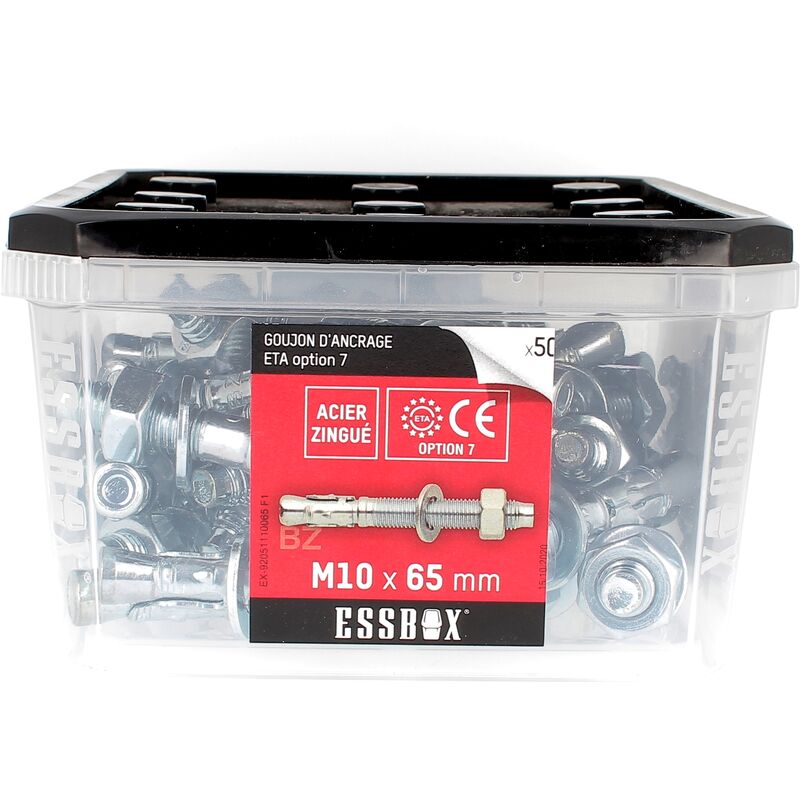 Scell-it - essbox de 50 Goujons D'Ancrage 10X65 Acier