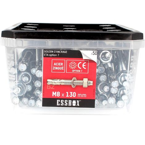 ESSBOX de 50 Goujons D'Ancrage 8X130 Acier