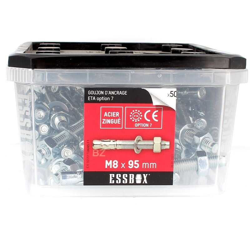 Scell-it - essbox de 50 Goujons D'Ancrage 8X95 Acier