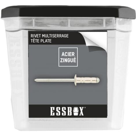 ESSBOX SCELL-IT Rivetti standard Alu/Acciaio - Testa piatta - Ø4 mm x 8 mm - Confezione da 500 - EX-9445124008