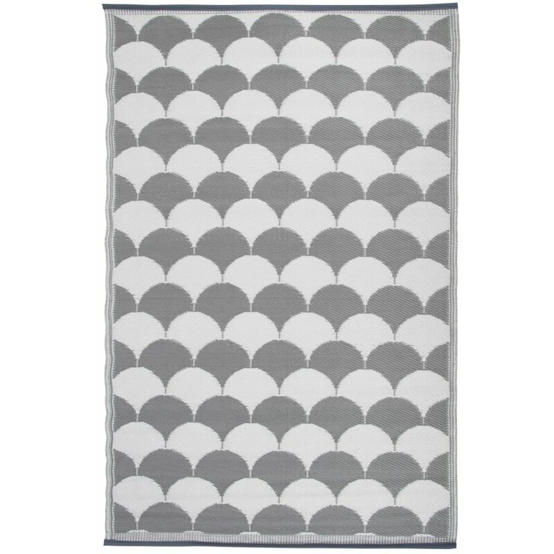 

Esschert Design Alfombra de exterior 180x121 cm gris y blanco OC24