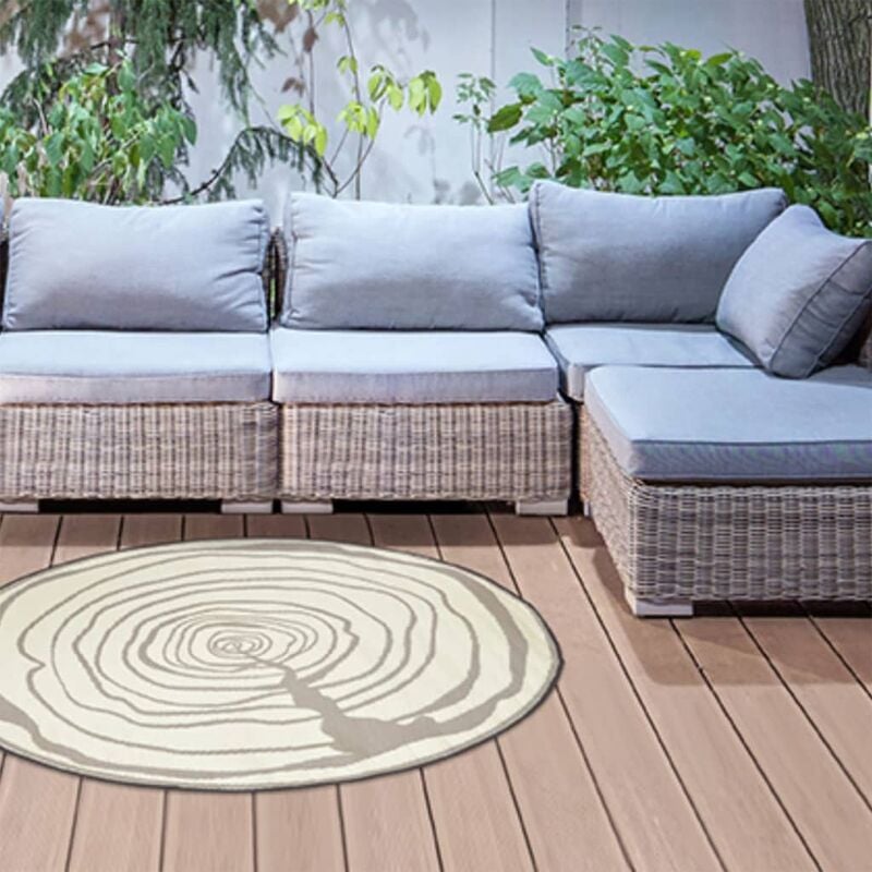 

Esschert Design Alfombra de exterior aros crecientes diámetro 170 cm