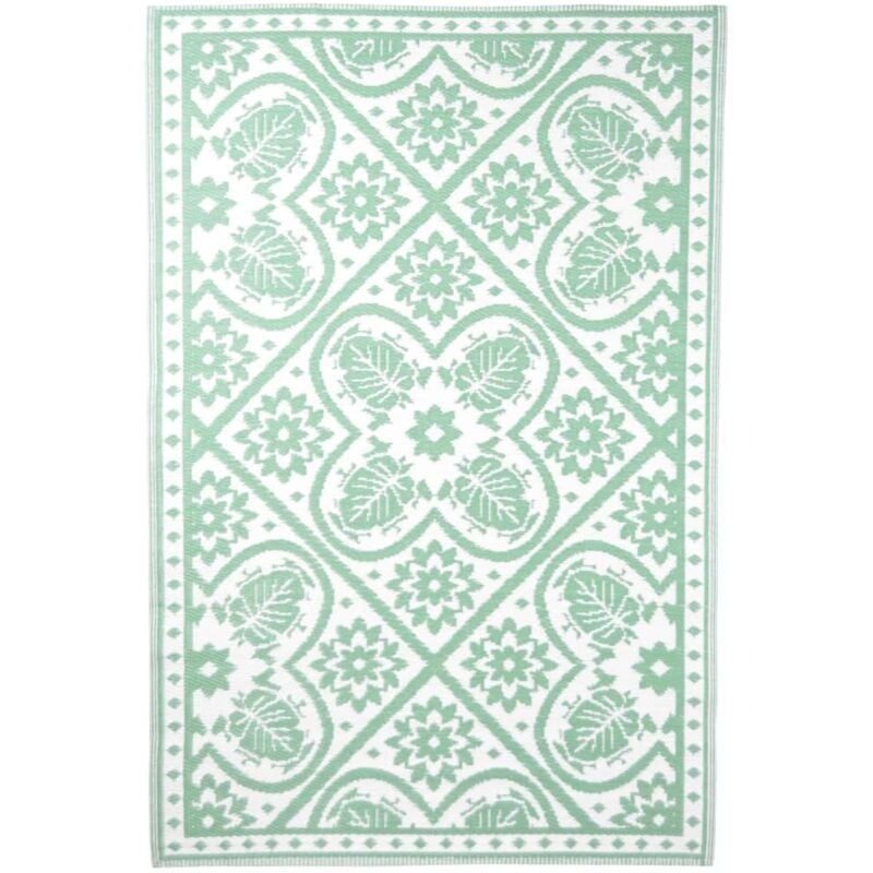 

Alfombra de exterior azulejos verde blanco 182x122 cm - Verde - Esschert Design