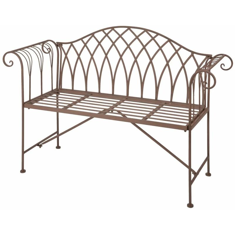 

Esschert Design Banco de jardin metal viejo estilo inglés MF009