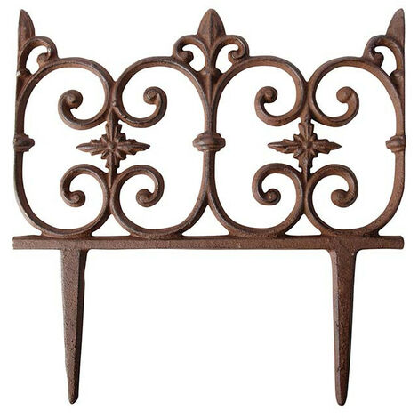 Esschert Design – Bordurette de jardin en fonte cuivrée – Dimensions 26,3 x 27,5 cm – Résistante aux intempéries – Installation facile dans le sol