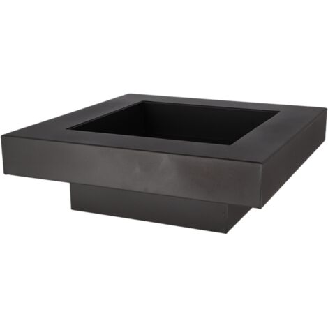 Esschert Design – Brasero carré en acier noir 57,7 x 57,7 x 19,2 cm – Conçu pour usage extérieur – Chaleur optimale pour soirées en plein air