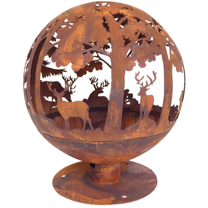 

Esschert Design Brasero con corte láser 57,5x57,5x66 cm óxido FF261