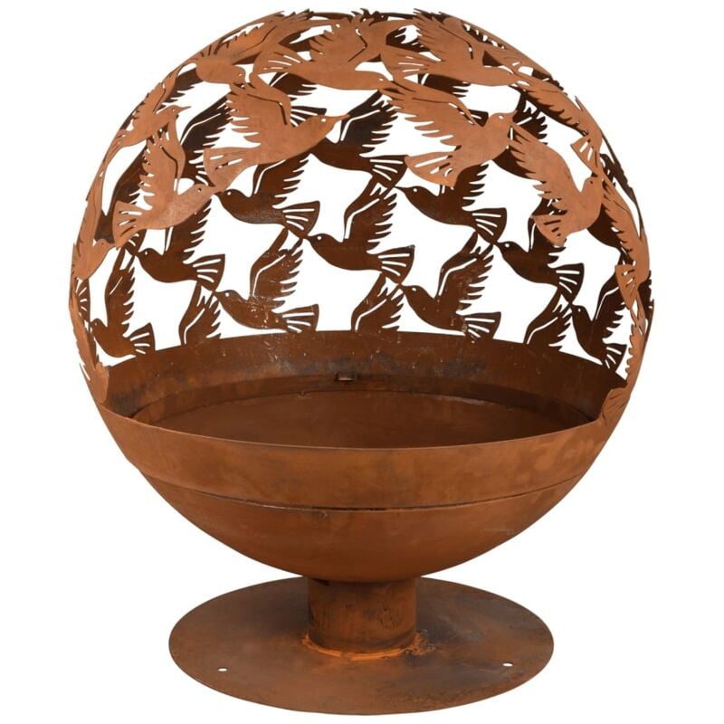 

Brasero con pájaros cortadas a láser oxidado - Marrón - Esschert Design