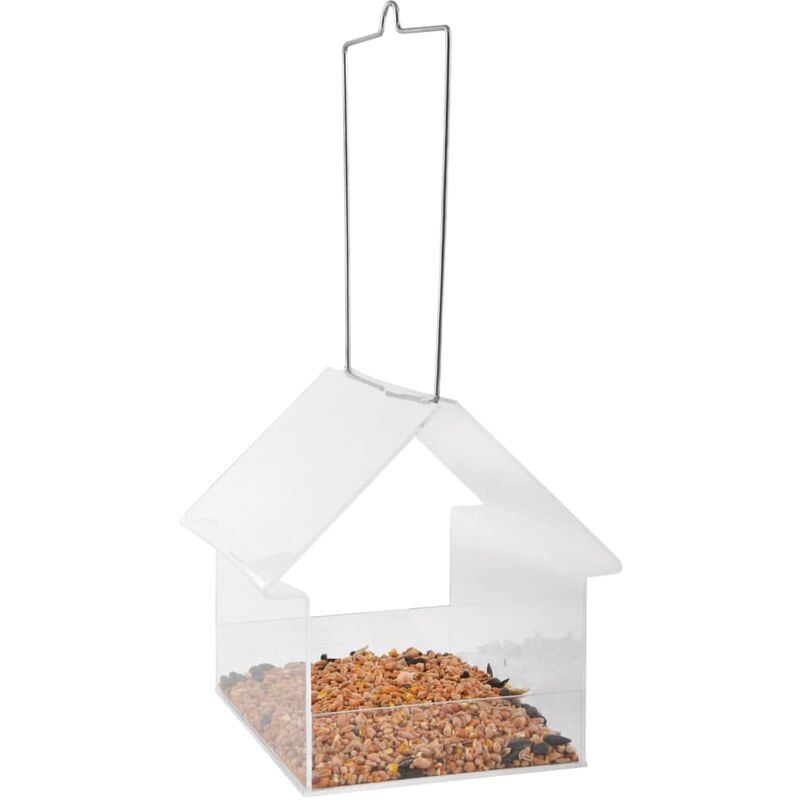 

Esschert Design Comedero de pájaros colgante acrílico - Transparente