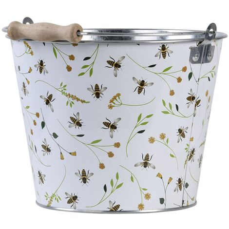 Esschert Design Eimer Blumen- und Bienenmuster 5 Liter