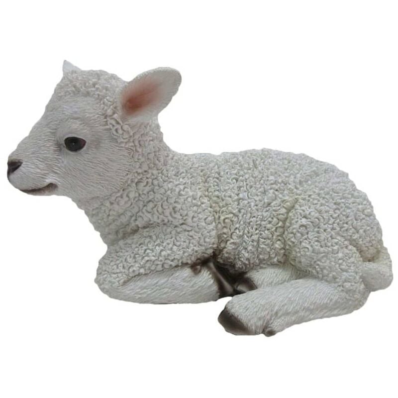

Esschert Design Estatua de cordero tumbado 17,6x10,8x10,5 cm