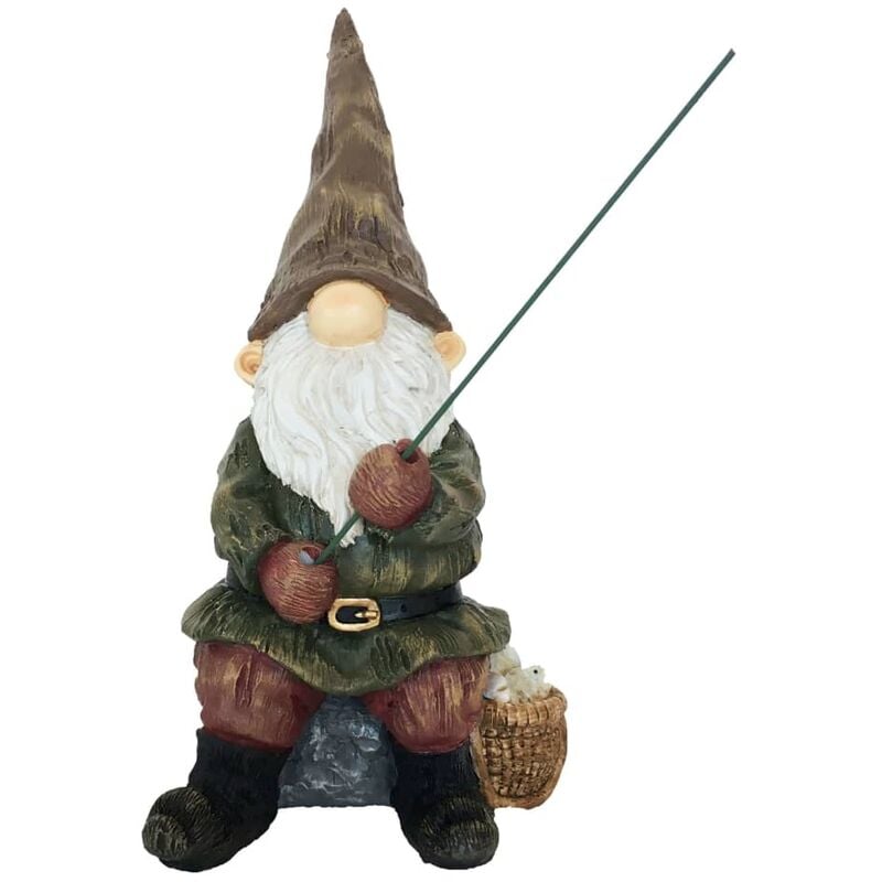 

Esschert Design Estatua de gnomo con caña de pescar 12,3x16,6x25,6 cm