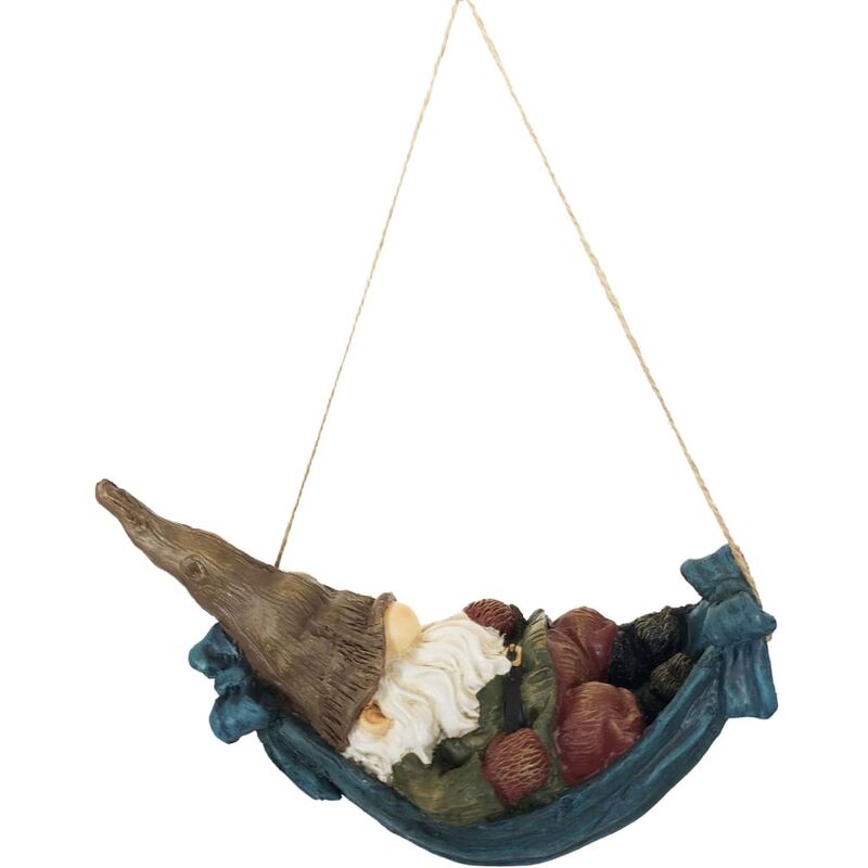 

Esschert Design Estatua de gnomo en hamaca 9,4x21,6x13 cm