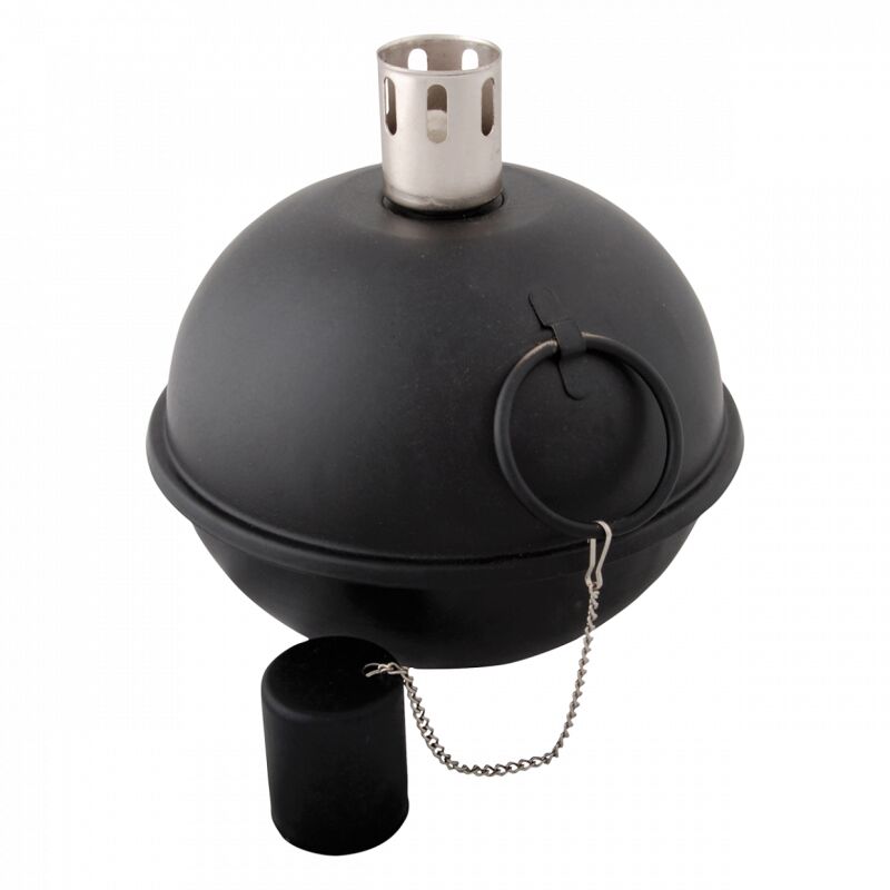 Flambeau culbuteur Noir l - Capacité max 1,08 l - Combustion 24 heures - Acier doux - Livraison gratuite