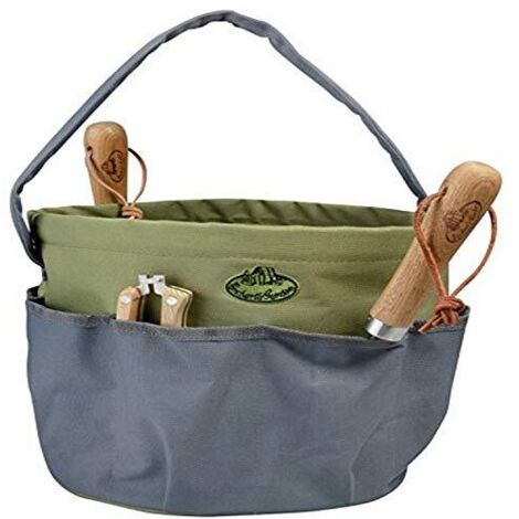 Esschert Design GT89 Borsa degli attrezzi per giardino rotonda grigia
