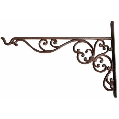 AC-DECO Esschert Design Haken für Hanging Basket, Wandhalterung für Hängekörbe, Befestigung für Hängeampeln, groß, ca. 35 cm