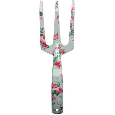 ESSCHERT DESIGN HANDHARKE MIT ROSENDRUCK, AUS METALL, 23 CM LANG, 7,5 CM BREIT, 3 HAKEN, GARTENWERKZEUG, HANDHARKE, GARTENHARKE,